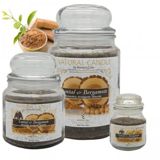 BON003.14 - Cartone da 4 Candele Grandi Santal e Bergamotte da 580 gr cad.