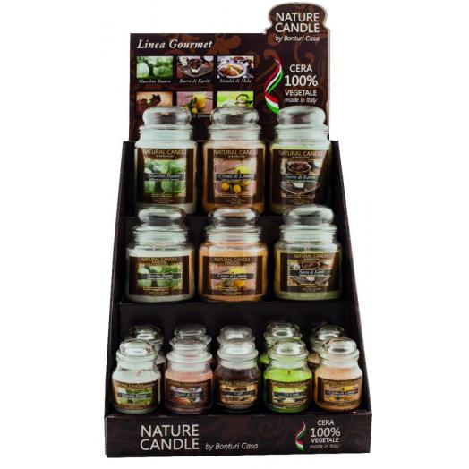 BON004 - Espositore Gourmet con 22 candele (12 da 90gr+6 da 380gr+4 da 580gr)