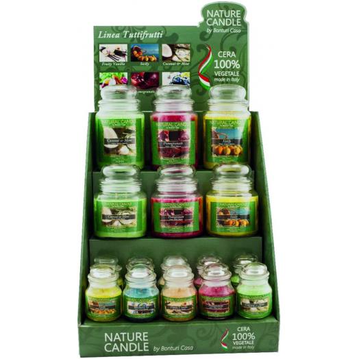BON005 - Espositore Tutti Frutti con 22 candele (12 da 90gr+6 da 380gr+4 da 580gr)