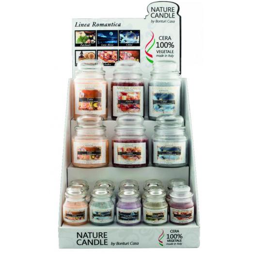 BON006 - Espositore Romantica con 22 candele (12 da 90gr+6 da 380gr+4 da 580gr)