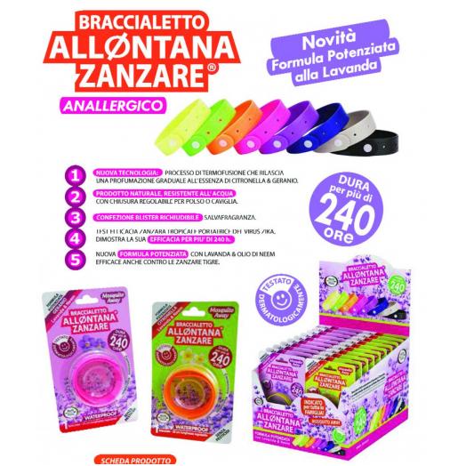 IDE001 - Espositore  Allontana Zanzare Anallergico da 24 bracciali